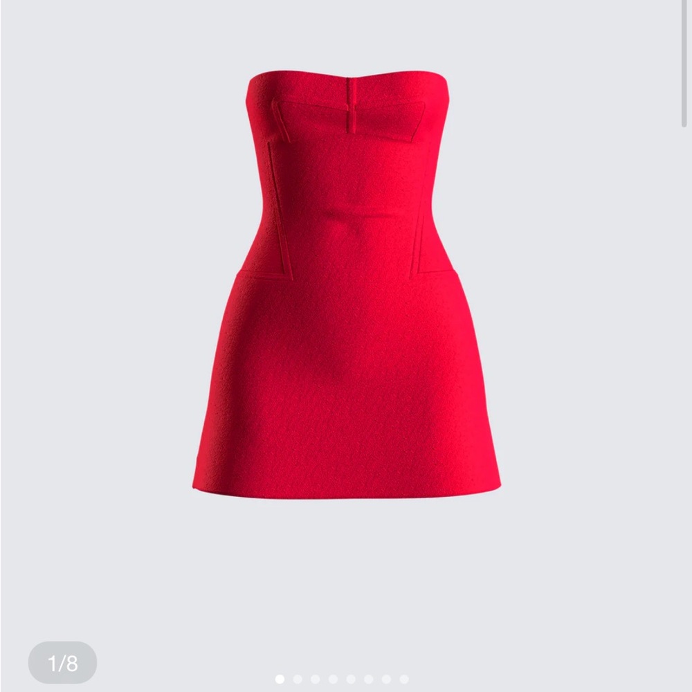 Finesse Red Strapless Sheath Dress for Cocktail
